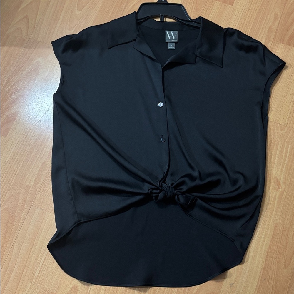 Worthington Black Short Sleeve Blouse